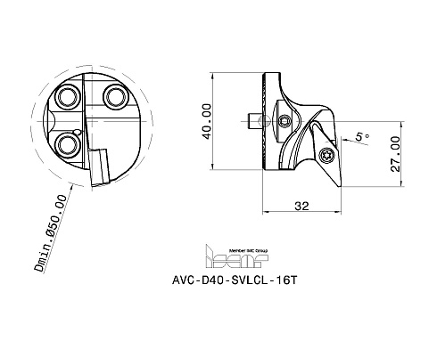 Сменная головка для токарных пластин ISCAR AVC-D40-SVLCR-16T (3332995)