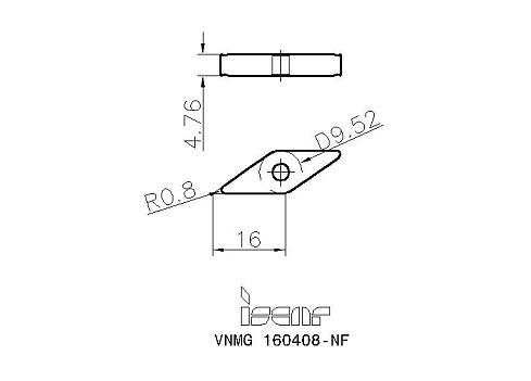 Пластина токарная ISCAR VNMG 160408-NF (5507539 / 5507540 / 5598220)