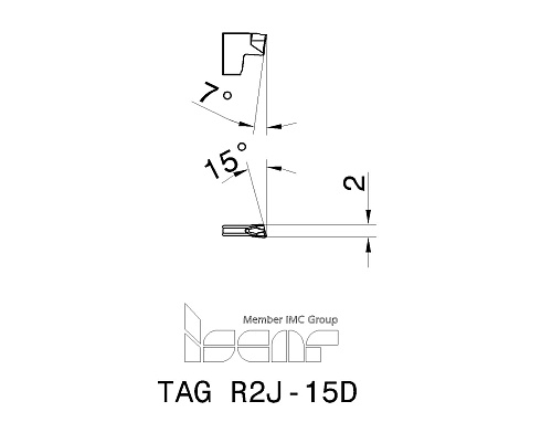 Пластина отрезная ISCAR TAG R2J-15D (6003634 / 6004456)