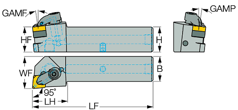 Державки с внутренним подводом охлаждения на режущую кромку ISCAR DCLNR 2525X-12-JHP-MC (3346687)
