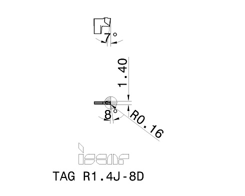 Пластина отрезная ISCAR TAG R1.4J-8D (6004461 / 6004466 / 6004471)