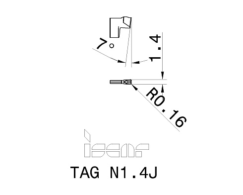 Пластина отрезная ISCAR TAG N1.4J (6003645 / 6004465 / 6004470)