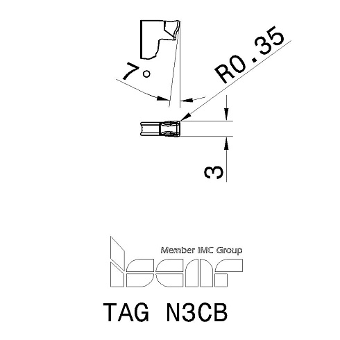 Пластина отрезная ISCAR TAG N3CB (6004483 / 6004484)