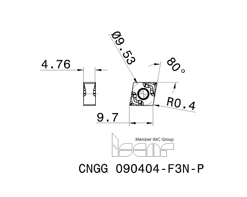 Пластина токарная ISCAR CNGG 090404-F3N-P (3346719)