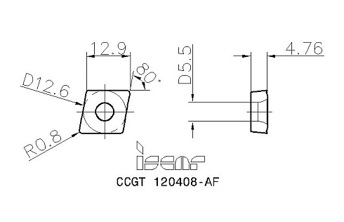 Пластина токарная ISCAR CCGT 120408-AF (5505649)