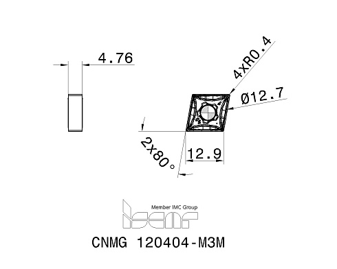 Пластина токарная ISCAR CNMG 120404-M3M (3328773 / 5569352)
