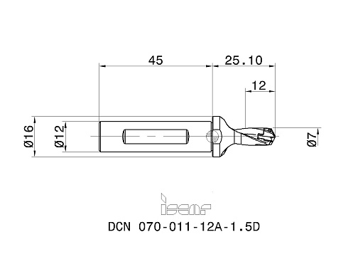Сверла со сменными головками ISCAR DCN 070-011-12A-1.5D (3202935)