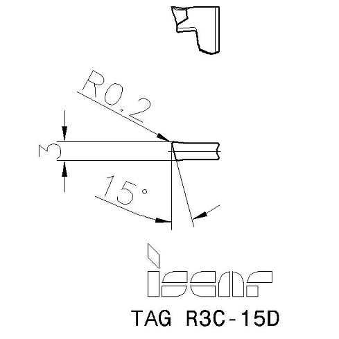Пластина отрезная ISCAR TAG R3C-15D (6003453 / 6003454 / 6011398 / 6011433)