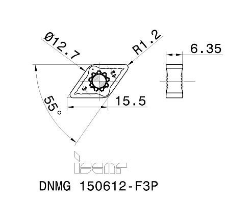 Пластина токарная ISCAR DNMG 150612-F3P (3328953 / 5566826 / 5566829 / 5569332)