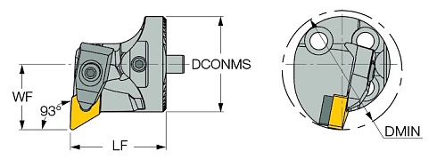 Сменная головка для токарных пластин ISCAR AVC-D40-DDUNR-15T (3332773)