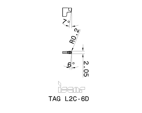 Пластина отрезная ISCAR TAG L2C-6D (6003640 / 6004458)