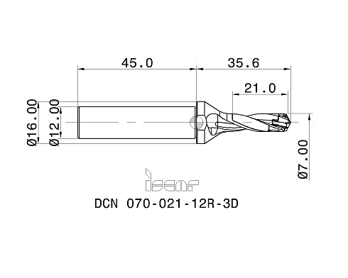 Сверла со сменными головками ISCAR DCN 070-021-12R-3D (3202937)